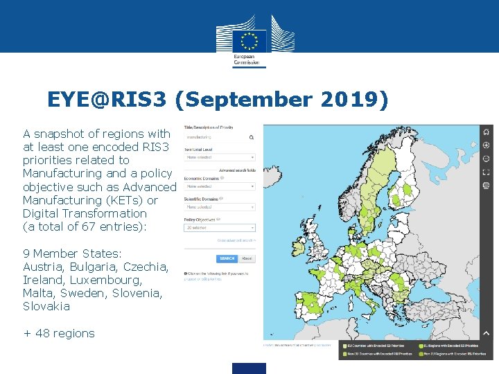 EYE@RIS 3 (September 2019) A snapshot of regions with at least one encoded RIS