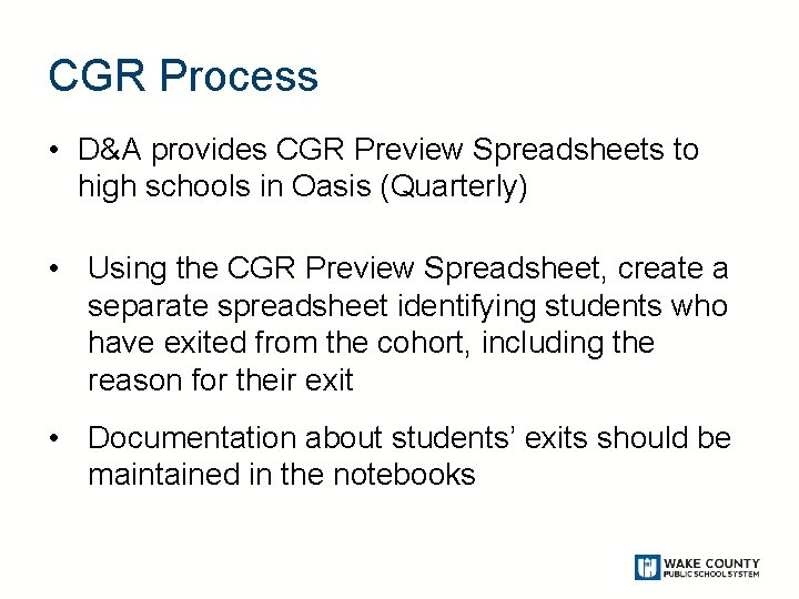 Cgr Format Cohort Graduation Rate CGR Process Student Support Services