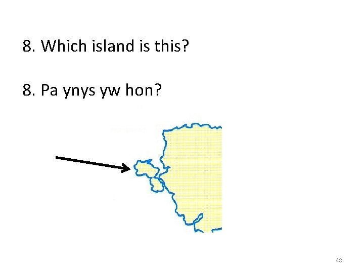 8. Which island is this? 8. Pa ynys yw hon? 48 