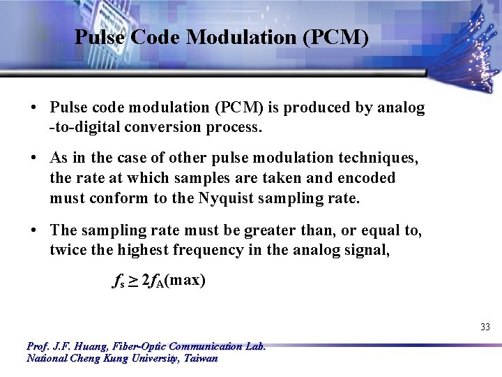 Chapter 11 Sampling and Pulse Modulation The Sampling