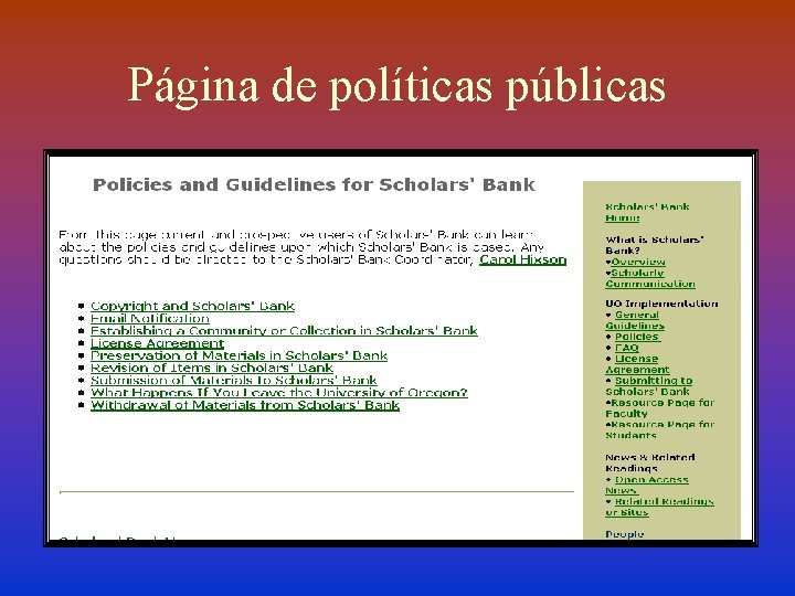 Página de políticas públicas 