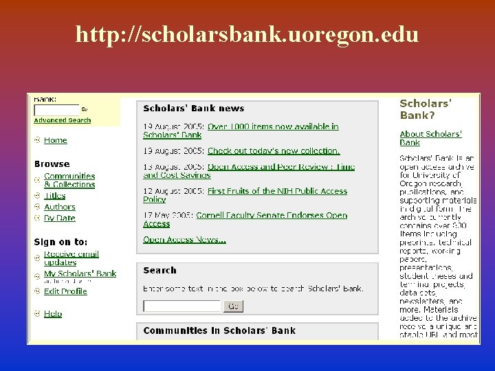 http: //scholarsbank. uoregon. edu 