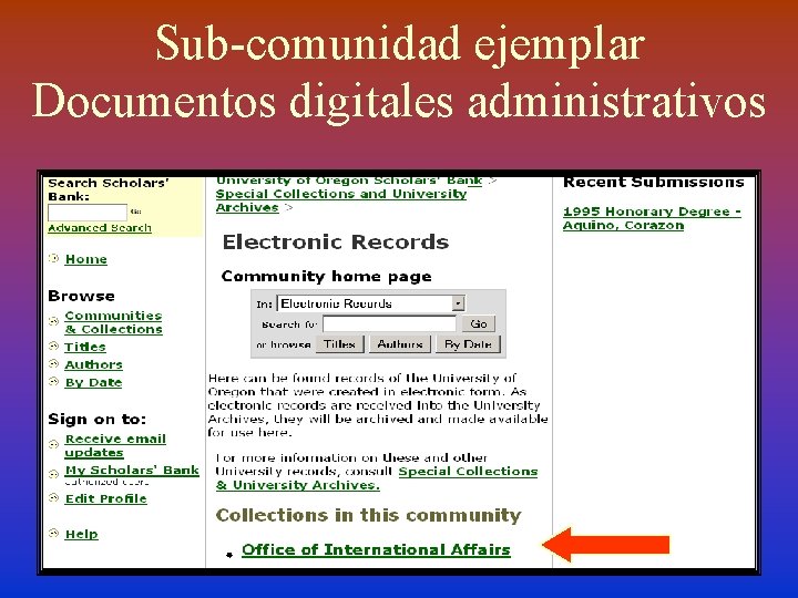 Sub-comunidad ejemplar Documentos digitales administrativos 