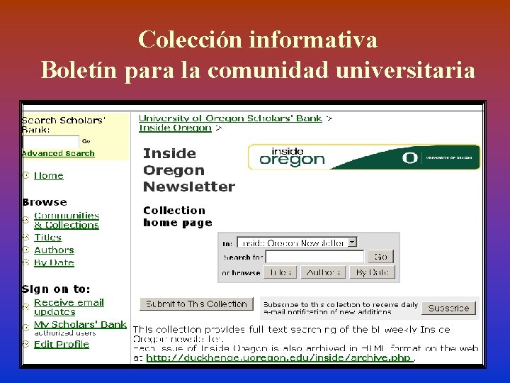 Colección informativa Boletín para la comunidad universitaria 