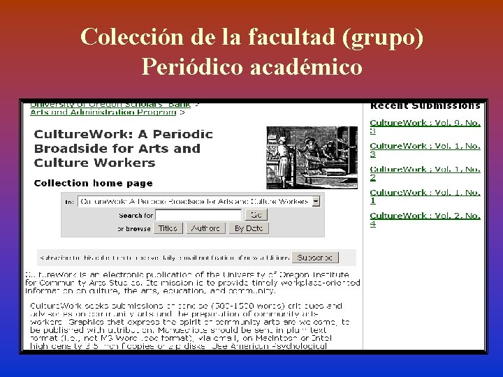 Colección de la facultad (grupo) Periódico académico 