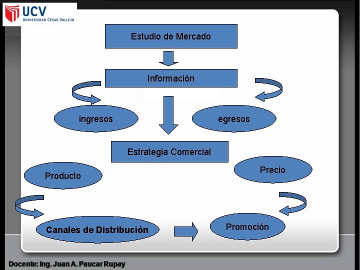 Estudio de Mercado Información ingresos egresos Estrategia Comercial Producto Canales de Distribución Precio Promoción