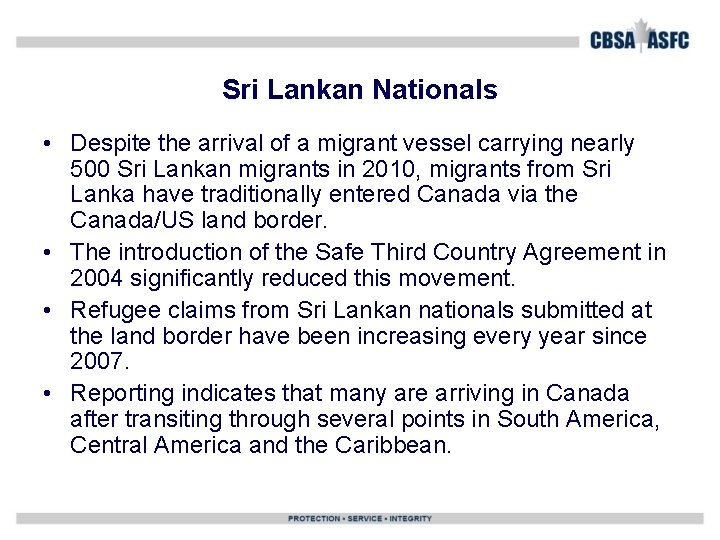 Sri Lankan Nationals • Despite the arrival of a migrant vessel carrying nearly 500