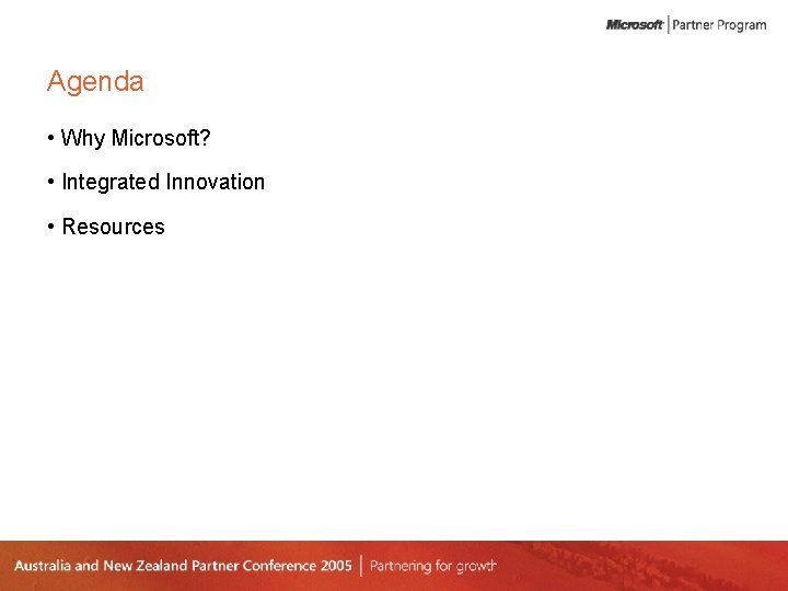 Slide title goes here, using Segoe regular. Agenda • Why Bullet. Microsoft? point 1