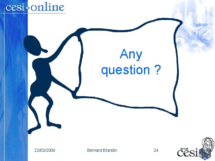 Any question ? 22/03/2006 Bernard Blandin 24 Any question ? 22/03/2006 Bernard Blandin 24