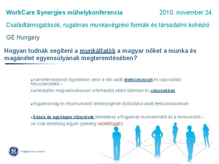 Work. Care Synergies műhelykonferencia 2010. november 24. Családtámogatások, rugalmas munkavégzési formák és társadalmi kohézió