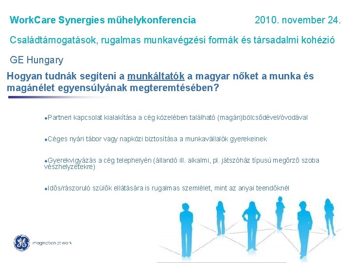 Work. Care Synergies műhelykonferencia 2010. november 24. Családtámogatások, rugalmas munkavégzési formák és társadalmi kohézió