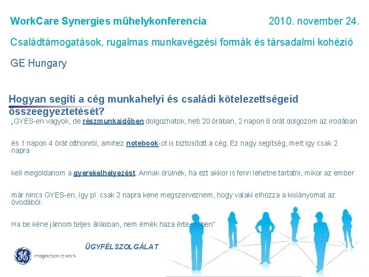 Work. Care Synergies műhelykonferencia 2010. november 24. Családtámogatások, rugalmas munkavégzési formák és társadalmi kohézió