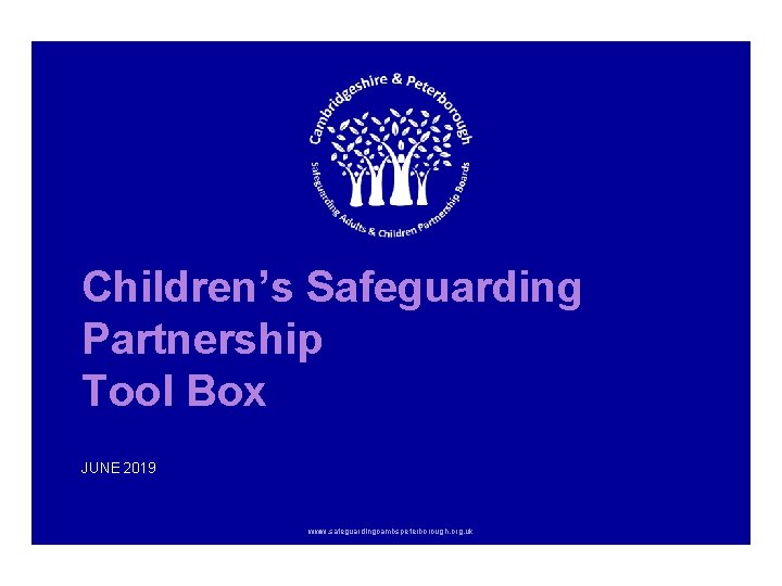 Children’s Safeguarding Partnership Tool Box JUNE 2019 www. safeguardingcambspeterborough. org. uk 