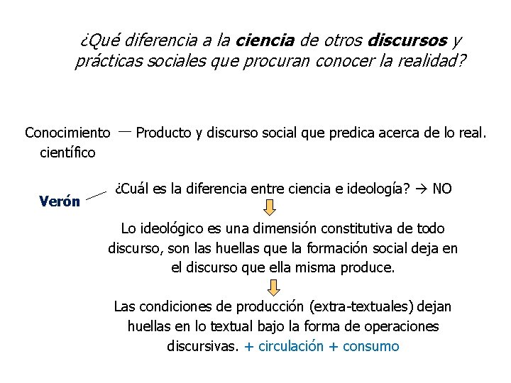 ¿Qué diferencia a la ciencia de otros discursos y prácticas sociales que procuran conocer