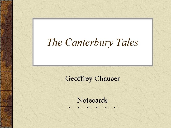 The Canterbury Tales Geoffrey Chaucer Notecards 