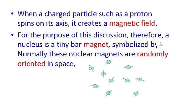  • When a charged particle such as a proton spins on its axis,