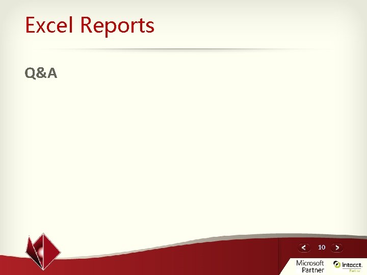 Excel Reports Q&A 10 