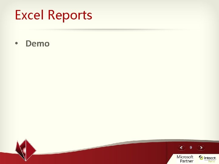 Excel Reports • Demo 9 