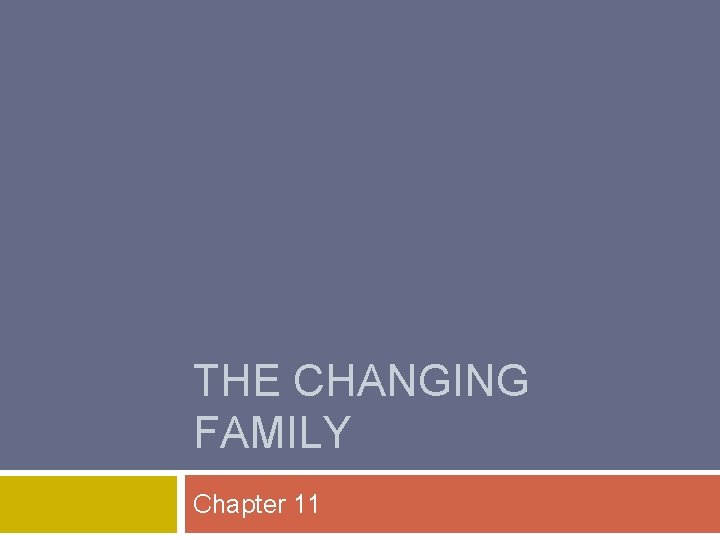 THE CHANGING FAMILY Chapter 11 