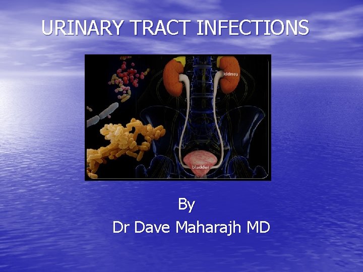 URINARY TRACT INFECTIONS By Dr Dave Maharajh MD 