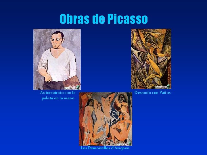 Obras de Picasso Autorretrato con la paleta en la mano Desnudo con Paños Les