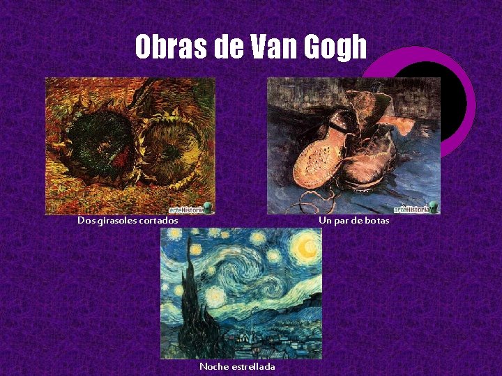 Obras de Van Gogh Dos girasoles cortados Un par de botas Noche estrellada 