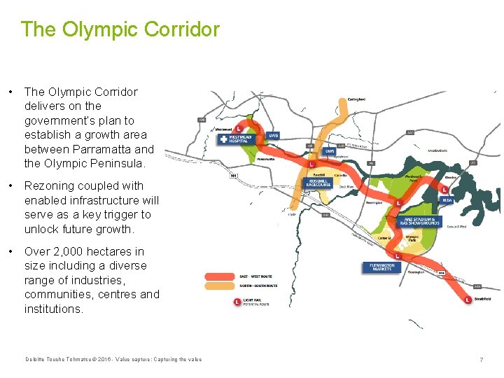 The Olympic Corridor • The Olympic Corridor delivers on the government’s plan to establish