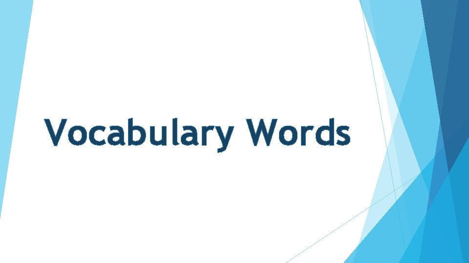 Vocabulary Words 