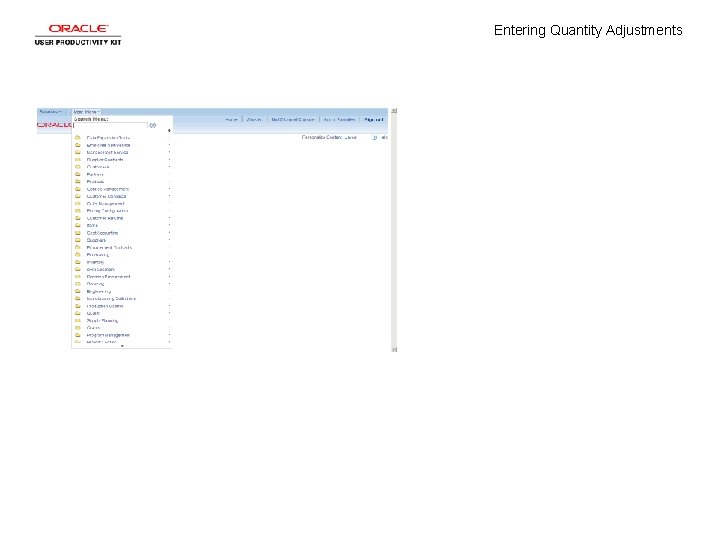 Entering Quantity Adjustments 