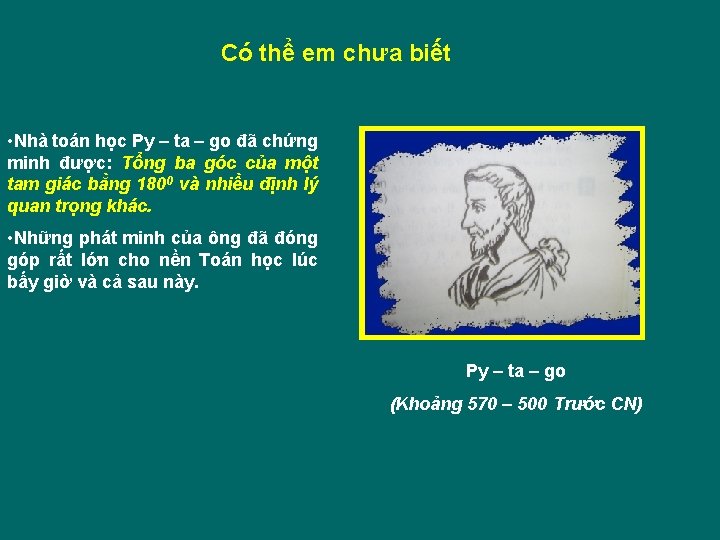 Có thể em chưa biết • Nhà toán học Py – ta – go