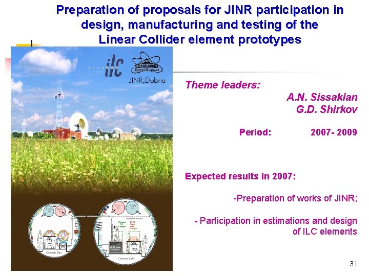 Preparation of proposals for JINR participation in design, manufacturing and testing of the Linear