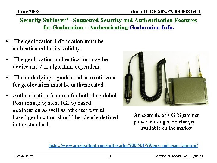 June 2008 doc. : IEEE 802. 22 -08/0083 r 03 Security Sublayer 3 -