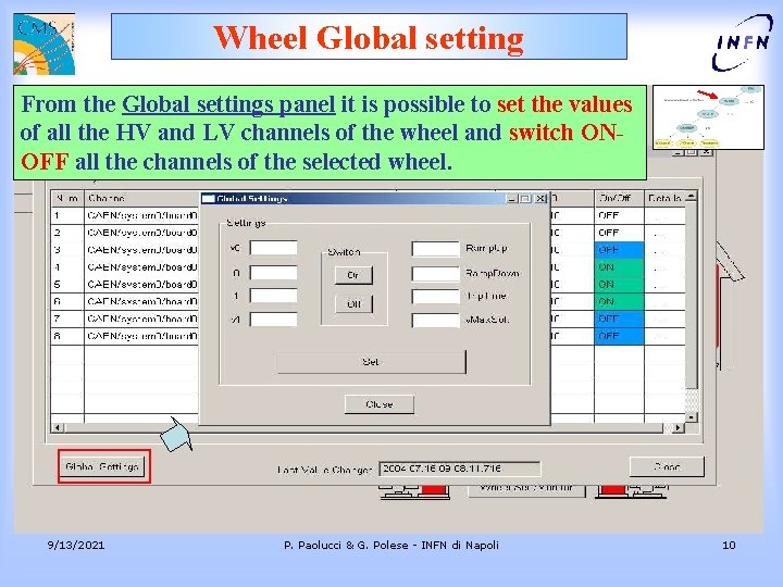 Wheel Global setting From the Global settings panel it is possible to set the