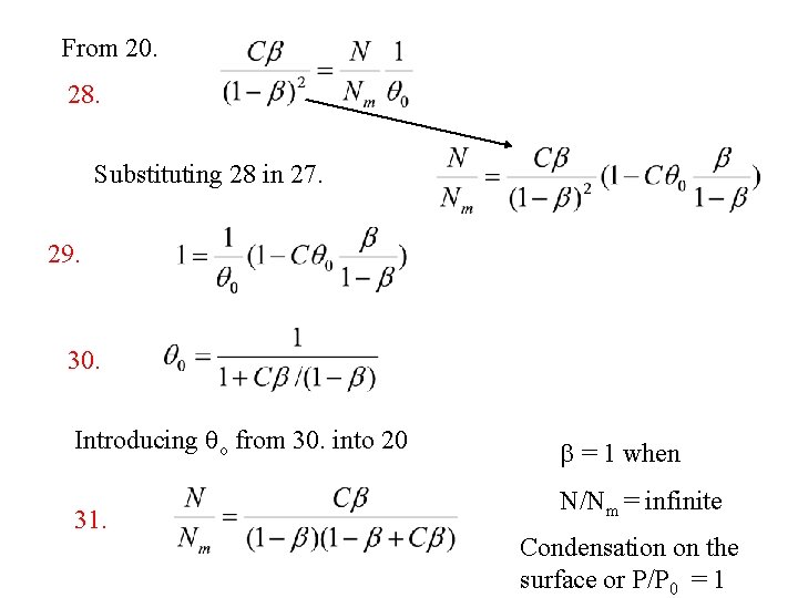 From 20. 28. Substituting 28 in 27. 29. 30. Introducing qo from 30. into