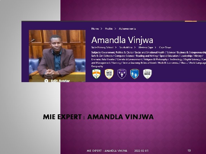 MIE EXPERT : AMANDLA VINJWA MIE EXPERT - AMANDLA VINJWA 2022 -02 -05 19