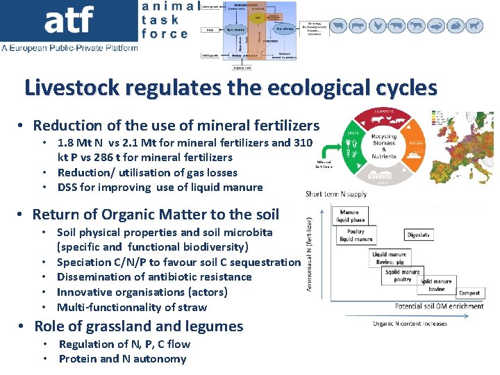 Livestock regulates the ecological cycles • Reduction of the use of mineral fertilizers •