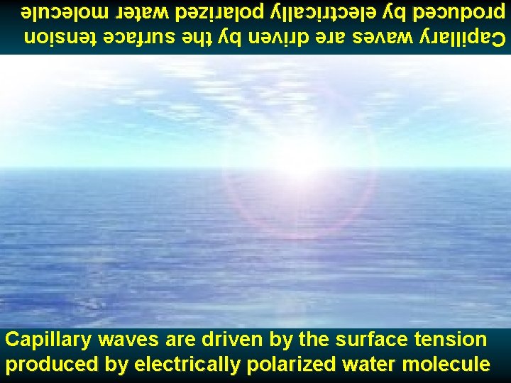 Capillary waves are driven by the surface tension produced by electrically polarized water molecule