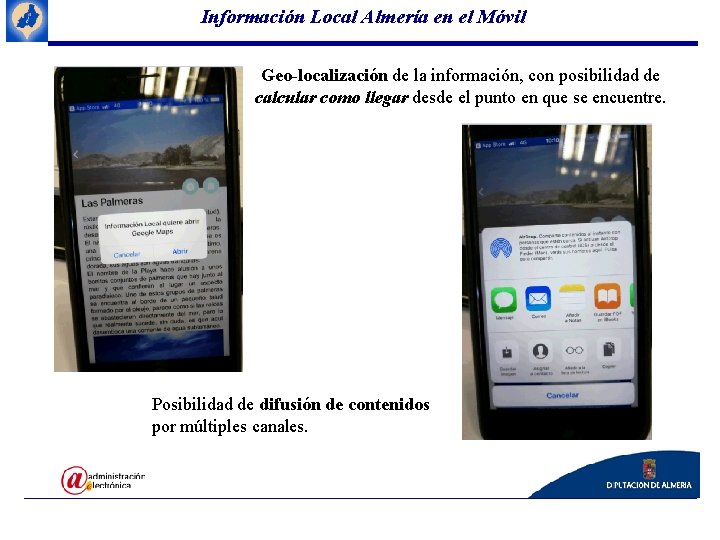 Información Local Almería en el Móvil Geo-localización de la información, con posibilidad de calcular