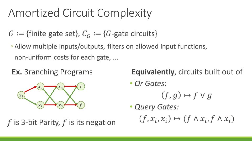 Amortized Circuit Complexity Ex. Branching Programs 