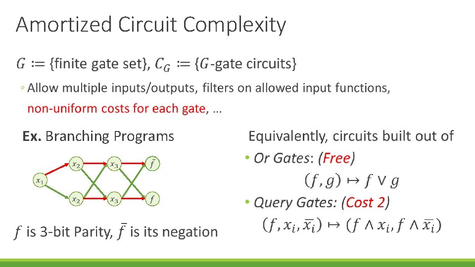Amortized Circuit Complexity Ex. Branching Programs 