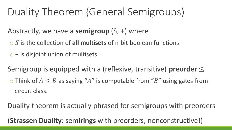 Duality Theorem (General Semigroups) 