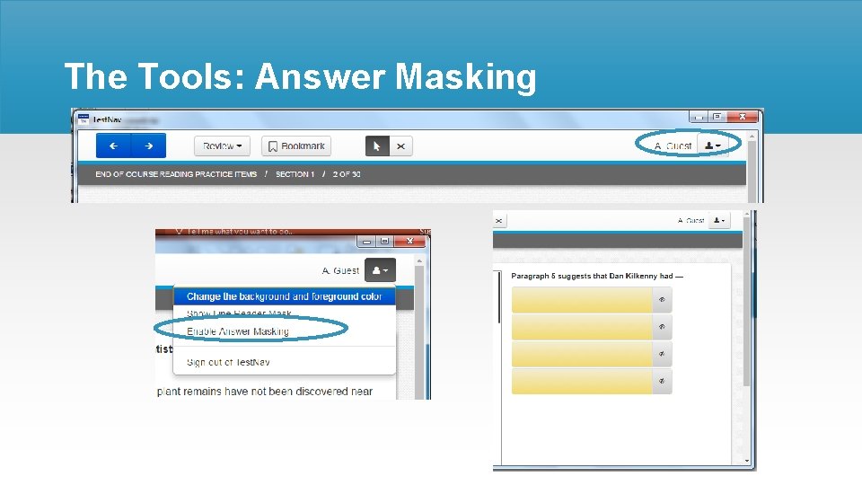 The Tools: Answer Masking 