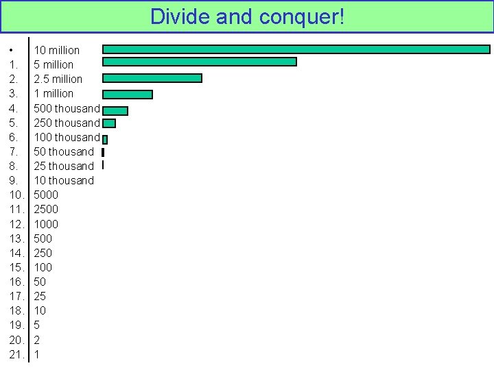 Divide and conquer! • 1. 2. 3. 4. 5. 6. 7. 8. 9. 10.