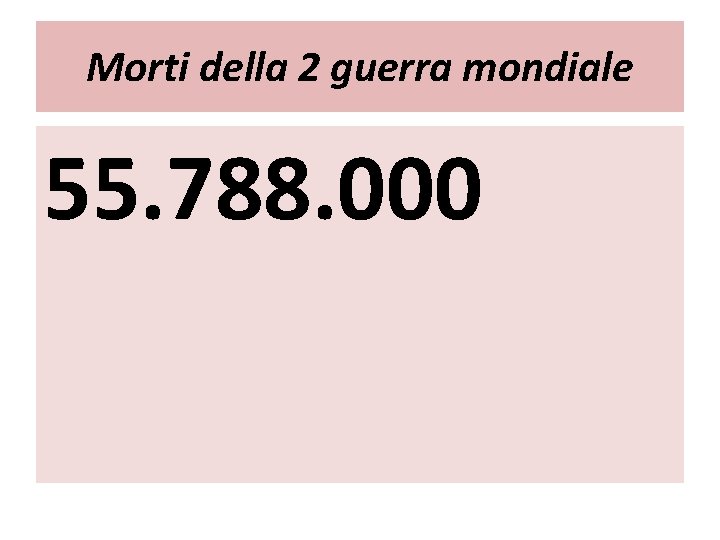 La Seconda Guerra Mondiale Morti della 2 guerra