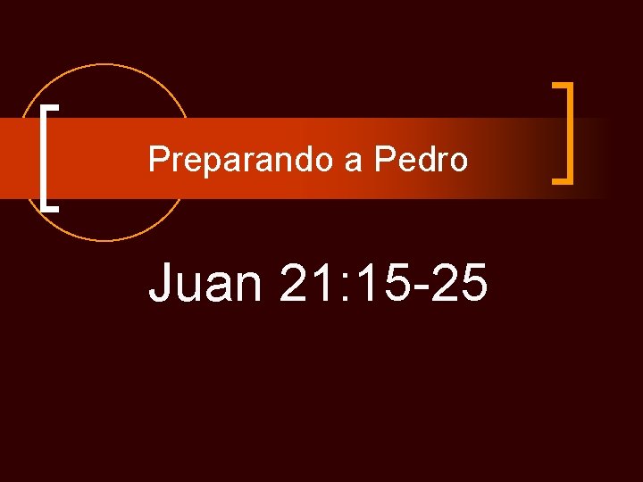 Preparando a Pedro Juan 21: 15 -25 