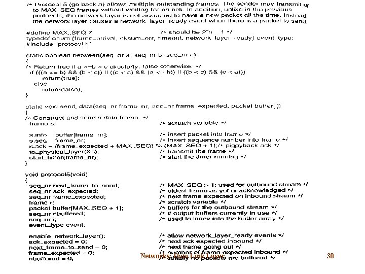 Networks: Data Link Layer 30 