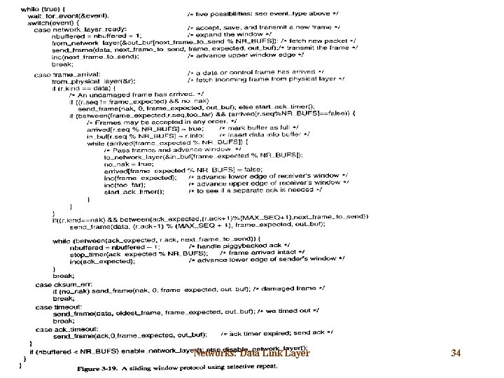 Networks: Data Link Layer 34 