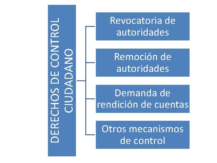 DERECHOS DE CONTROL CIUDADANO Revocatoria de autoridades Remoción de autoridades Demanda de rendición de