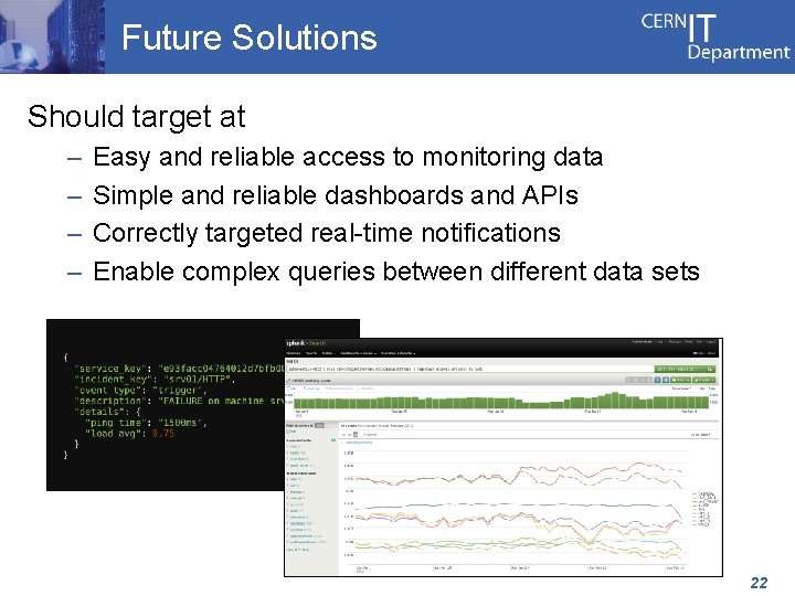 Future Solutions Should target at – – Easy and reliable access to monitoring data