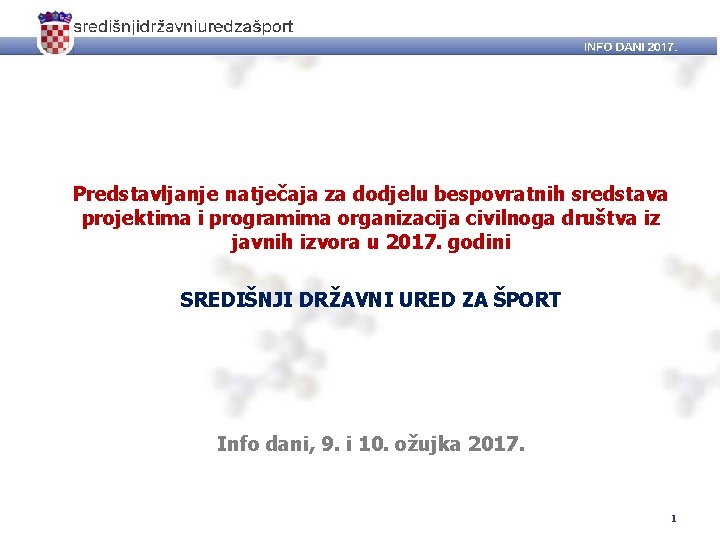 Predstavljanje natječaja za dodjelu bespovratnih sredstava projektima i programima organizacija civilnoga društva iz javnih